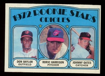 1972 TOPPS BASEBALL ORIOLES ROOKIE STARS DON BAYLOR / JOHNNY OATS RC