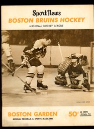 BOSTON BRUINS GAME PROGRAM VS DETROIT RED WINGS 1/11/1968 BOBBY ORR  GORDIE HOWE