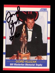 GORD KLUZAK AUTO NHL Boston Bruins