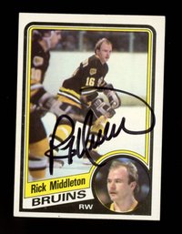 RICK MIDDLETON AUTO NHL Boston Bruins