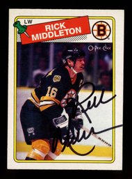 RICK MIDDLETON AUTO NHL Boston Bruins