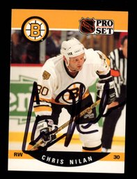 CHRIS NILAN AUTO NHL Boston Bruins