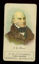 1890 Putnam Tobacco Card JOHN QUINCY ADAMS