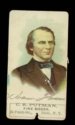 1890 Putnam Tobacco Card ANDREW JOHNSON