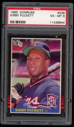 1985 DONRUSS BASEBALL KIRBY PUCKETT ROOKIE PSA 6