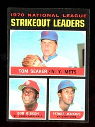 1971 TOPPS BASEBALL STRIKEOUT LEADERS SEAVER / GIBSON / JENKINS