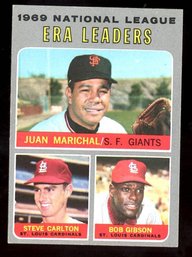 1970 TOPPS BASEBALL ERA LEADERS MARICHAL / CARLTON / GIBSON