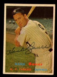 Hank Bauer Autographed 1957 Topps HOF