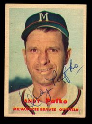ANDY PAFKO AUTOGRAPHED 1957 TOPPS BASEBALL