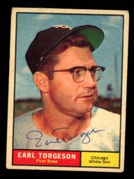 1961 TOPPS BASEBALL EARL TORGESON AUTOGRAPHED