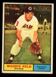 1961 TOPPS BASEBALL WOODIE HELD AUTOGRAPHED