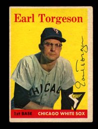 1958 TOPPS BASEBALL EARL TORGESON AUTOGRAPHED