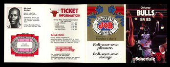 1984 - 1985 CHICAGO BULLS POCKET SCHEDULE MICHAEL JORDAN ROOKIE YEAR