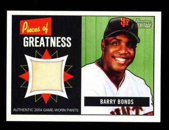 2005 Bowman Heritage Barry Bonds Game Used Relic
