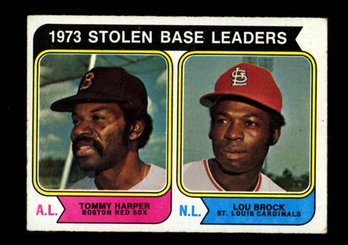 1974 Topps 1973 Stolen Base Leaders Tommy Harper/Lou Brock