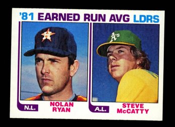 1982 Topps '81 ERA Leaders Nolan Ryan/steve McCatty