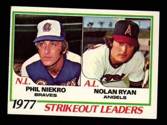 1978 Topps '77 Strikeout Leaders Phil Niekro/nolan Ryan