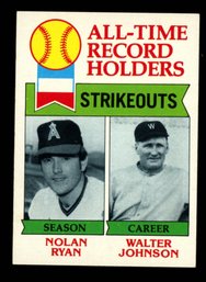 1979 TOPPS ALL TIME RECORD HOLDERS NOLAN RYAN/WALTER JOHNSON