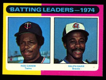 1975 Topps '74 Batting Leaders Rod Carew, Ralph Garr