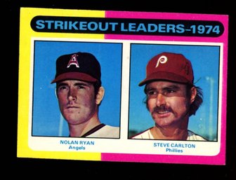 1975 Topps '74 Strikeout Leaders ~ Nolan Ryan, Steve Carlton