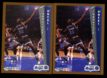 1992-93 Fleer Shaquille O'Neal Rookie 2-card Lot