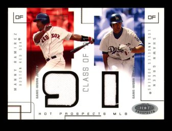 2003 FLEER HOT PROSPECTS MANNY RAMIREZ / SHAWN GREEN GAME USED RELICS #'D /375