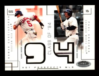 2003 FLEER HOT PROSPECTS NOMAR GARCIAPARRA / PAUL KONERKO GAME USED RELICS #'D /375