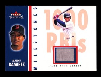 2003 Fleer Tradition Manny Ramirez Jersey Relic #'d /100