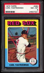 1975 TOPPS BASEBALL CARL YASTRZEMSKI PSA 8