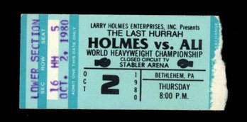 Muhammad ALI VS LARRY HOLMES 1980 TICKET STUB