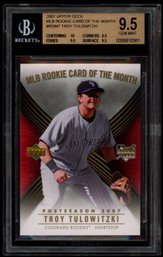 2007 UPPER DECK ROOKIE CARD OF THE MONTH TROY TULOWITZKI ROOKIE BGS 9.5