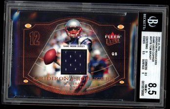 2004 ULTRA TOM BRADY GRIDIRON PRODUCERS GAME USED COPPER BGS 8.5