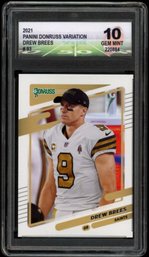 DIAMOND GRADING 10 DREW BREES DONRUSS VARIATION FOOTBALL CARD