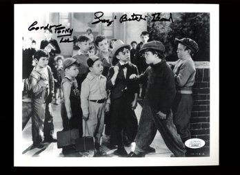 OUR GANG PORKY LEE & TOMMMY BUTCH BOND AUTOGRAPHED PHOTO JSA CERT