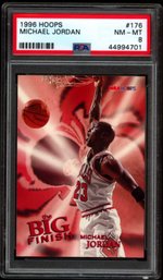 1996 HOOPS #176 MICHAEL JORDAN PSA 8 BASKETBALL CARD