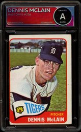 1965 TOPPS #236 DENNIS MCLAIN AUTHENTIC GRADED BASEBALL CARD