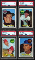 4 1969 PSA GRADED BASEBALL CARDS