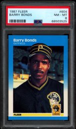 1987 FLEER #604 PSA 8 BARRY BONDS RC BASEBALL CARD