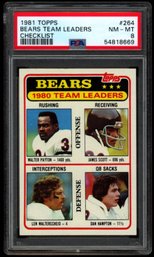 1981 TOPPS #264 BEARS TEAM LDRS WALTER PAYTON PSA 8