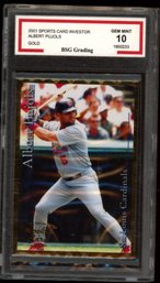 2001 SPORTS CARD INVESTOR GOLD GRADED 10 ALBERT PUJOLS ROOKIE