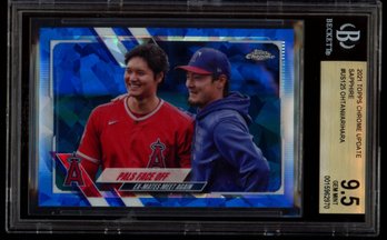 2021 BGS 9.5 TOPPS CHROME SAPPHIRE OHTANI ARIHARA FACE OFF