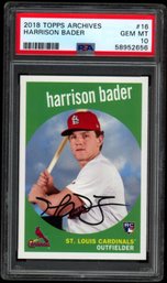 2016 TOPPS PSA 10 HARRISON BADER ROOKIE BASEBALL CARD