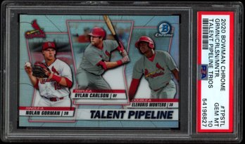 PSA 10 BOWMAN CHROME GORMAN/CARLSON/MONTERO ROOKIE