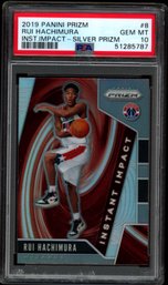 PSA 10 SILVER RUI HACHIMURA PRIZM ROOKIE BASKETBALL CARD