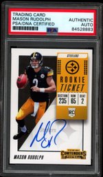 AUTHENTIC AUTO MASON RUDOLPH ROOKIE TICKET 2018 DONRUSS