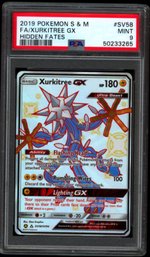 PSA 9 POKEMON HIDDEN FATES FA/XURKITREE GX #SV58