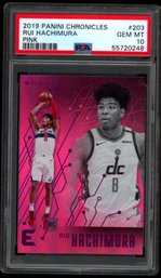 2019 PANINI CHRONICLES #203 PSA 10 RUI HACHIMURA PINK ROOKIE