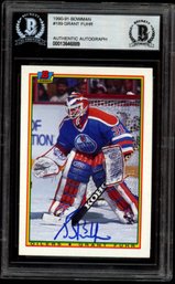 1990 BOWMAN GRANT FUHR BECKETT AUTHENTIC AUTO