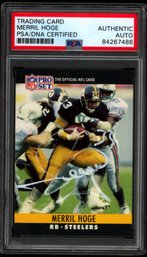 1990 PRO SET PSA AUTO AUTHENTIC MERRIL HODGE FOOTBALL CARD