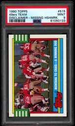 1990 TOPPS #515 PSA 9 49ERS TEAM ERROR FOOTBALL CARD